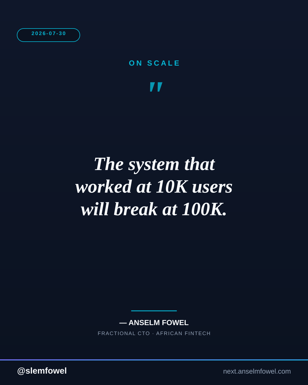 ON SCALE — Anselm Fowel