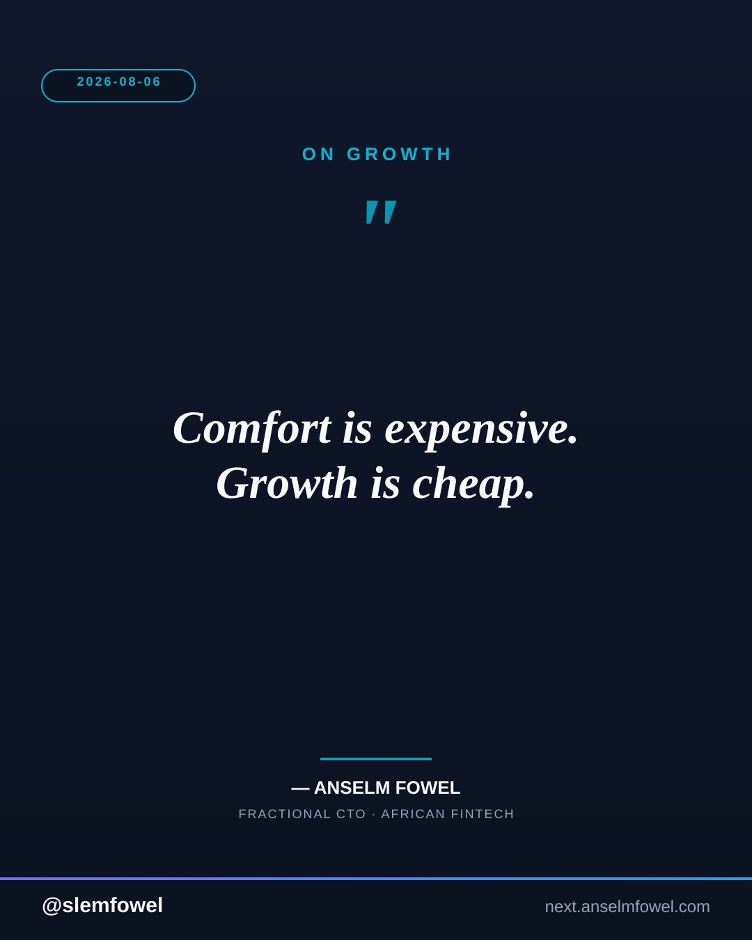 ON GROWTH — Anselm Fowel