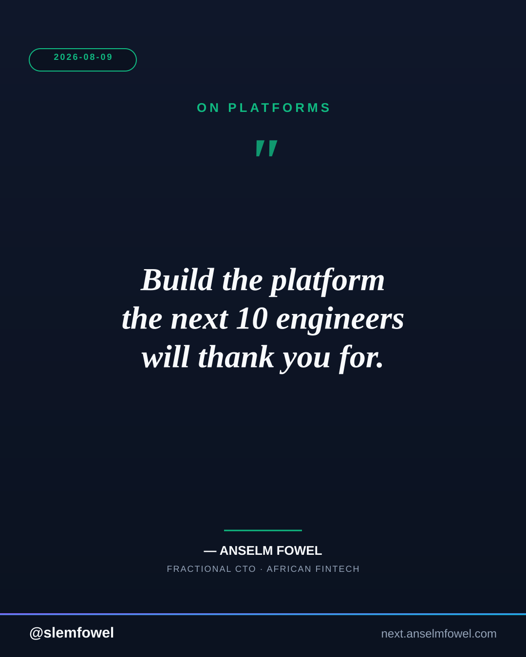 ON PLATFORMS — Anselm Fowel